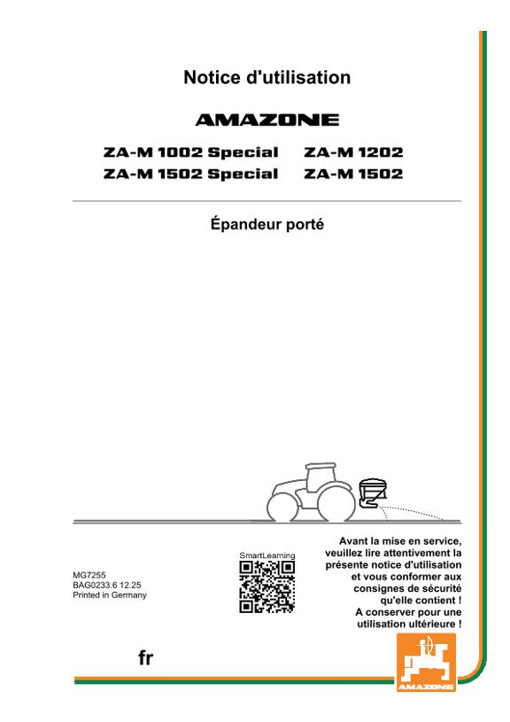 Notice d’utilisation ZA-M 10/12/1502 SPECIAL