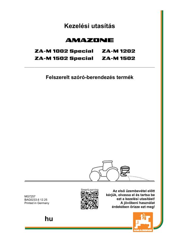 Használati útmutató ZA-M 10/12/1502 SPECIAL