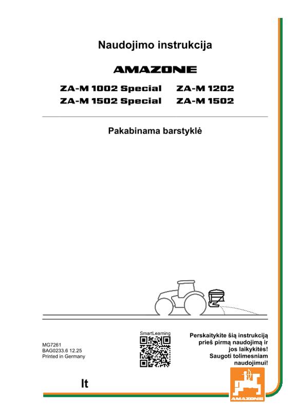Naudojimo instrukcija ZA-M 10/12/1502 SPECIAL