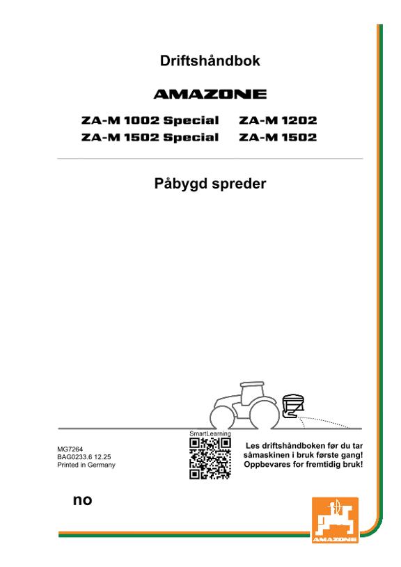 Bruksanvisning ZA-M 10/12/1502 SPECIAL
