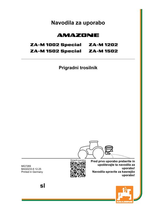 Navodila za uporabo ZA-M 10/12/1502 SPECIAL