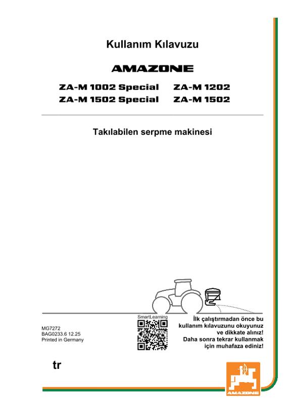 Kullanım kılavuzu ZA-M 10/12/1502 SPECIAL