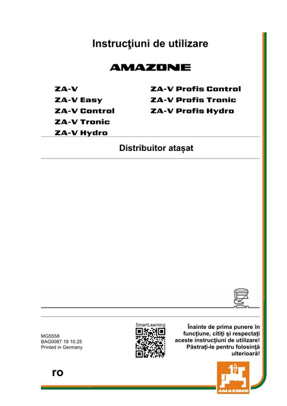 Instrucțiuni de utilizare ZA-V