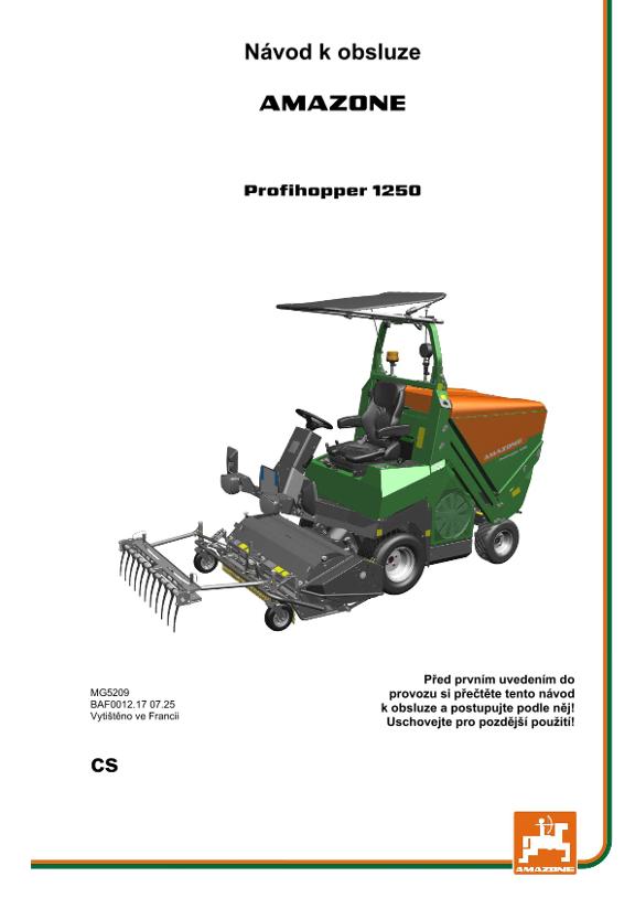 Návod k obsluze Profihopper 1250 cs
