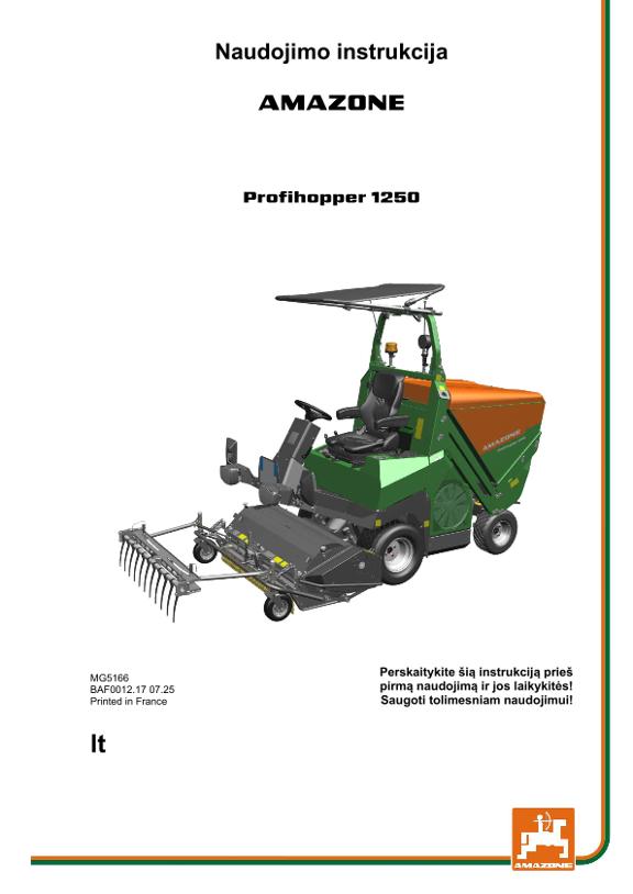 Naudojimo instrukcija Profihopper 1250 lt
