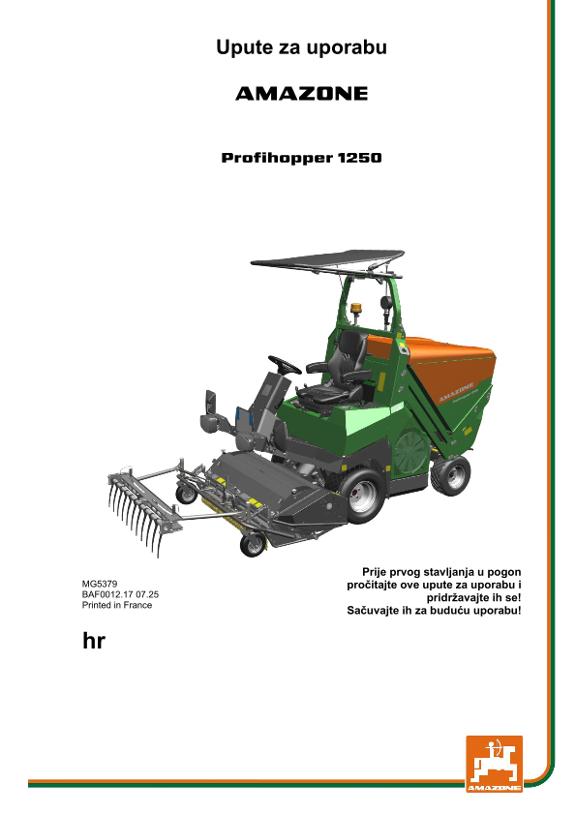 Upute za uporabu Profihopper 1250 hr