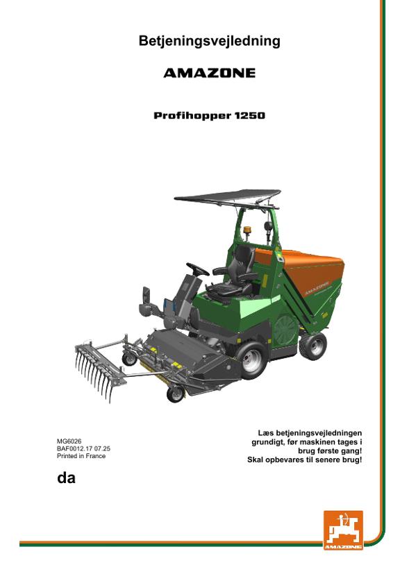 Brugsanvisning Profihopper 1250 da