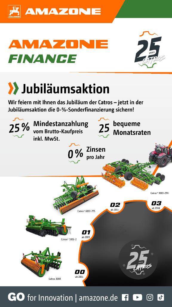 WhatsApp-Anzeige „AMAZONE FINANCE – Jubiläumsaktion“, 1080x1920 pix, rgb