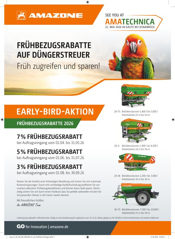 Early-Bird-Aktion, Frühbezugsrabatte Düngerstreuer 2026, 200x280, 4c, de