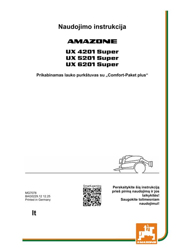 Naudojimo instrukcija UX 4/5/6201 SUPER CP PLUS