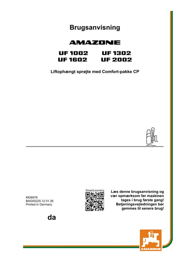 Brugsanvisning UF CP 1002/1302/1602/2002