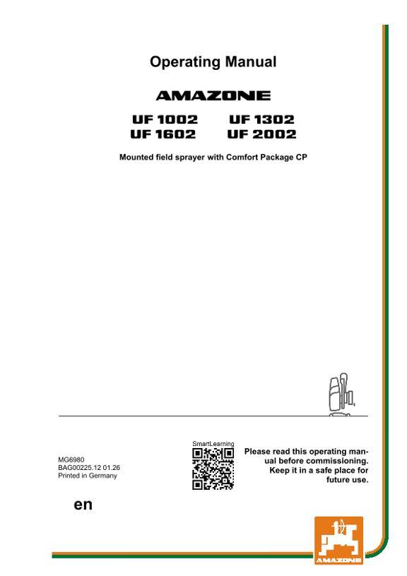 Operating manual UF CP 1002/1302/1602/2002