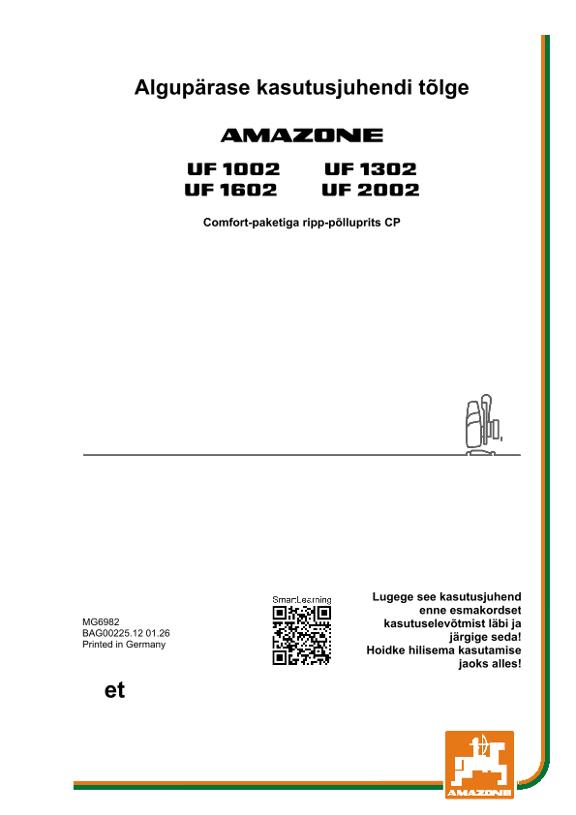 Kasutusjuhend UF CP 1002/1302/1602/2002