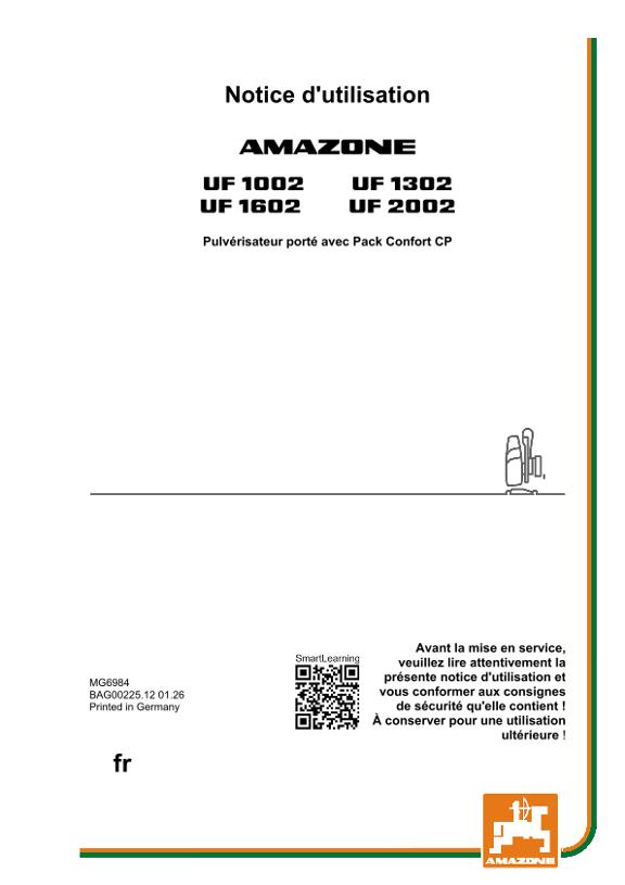 Notice d’utilisation UF CP 1002/1302/1602/2002