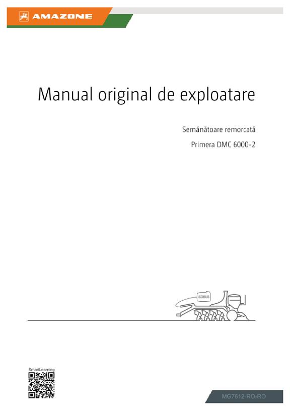 Instrucțiuni de utilizare Primera DMC 6000-2 ISOBUS