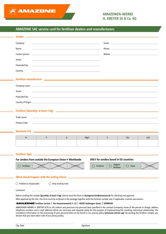 SAC Service Card for Partners