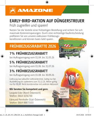 Early-Bird-Aktion "Frühbezugsrabatte auf Düngerstreuer 2026", 98x120, 4c, de