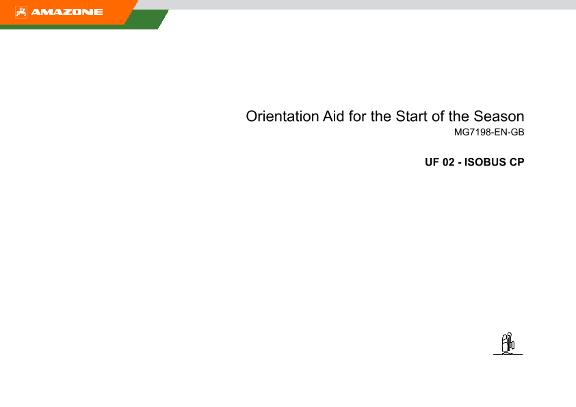 Orientation Aid for the Start of the Season UF02 CP