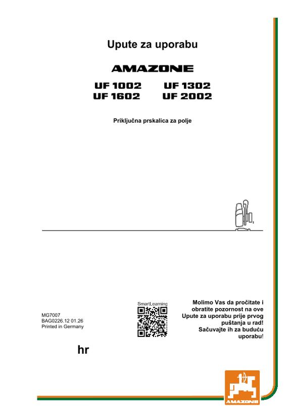 Upute za uporabu UF 1002, 1302, 1602, 2002; UF2
