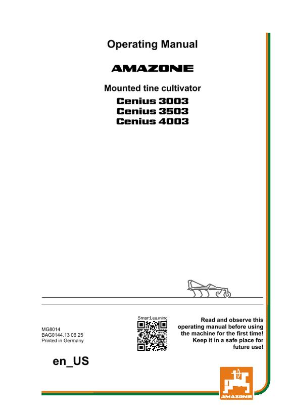 Operating manual CENIUS 3003, 3503, 4003; CXS