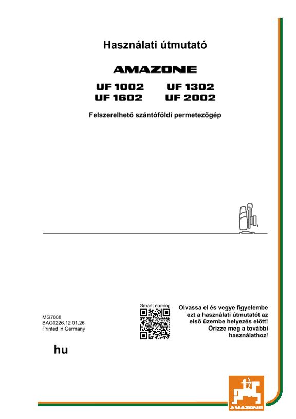 Használati útmutató UF 1002, 1302, 1602, 2002; UF2
