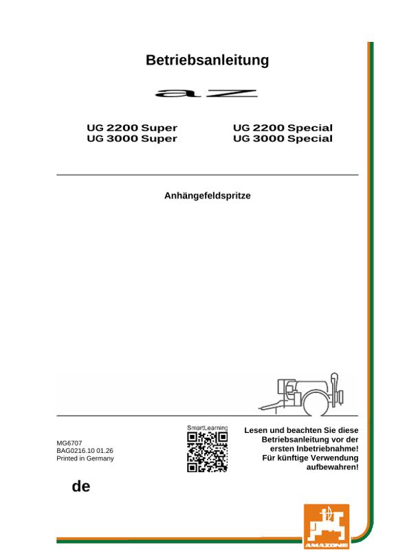 Betriebsanleitung UG 2200,3000; Super; Special; UG0