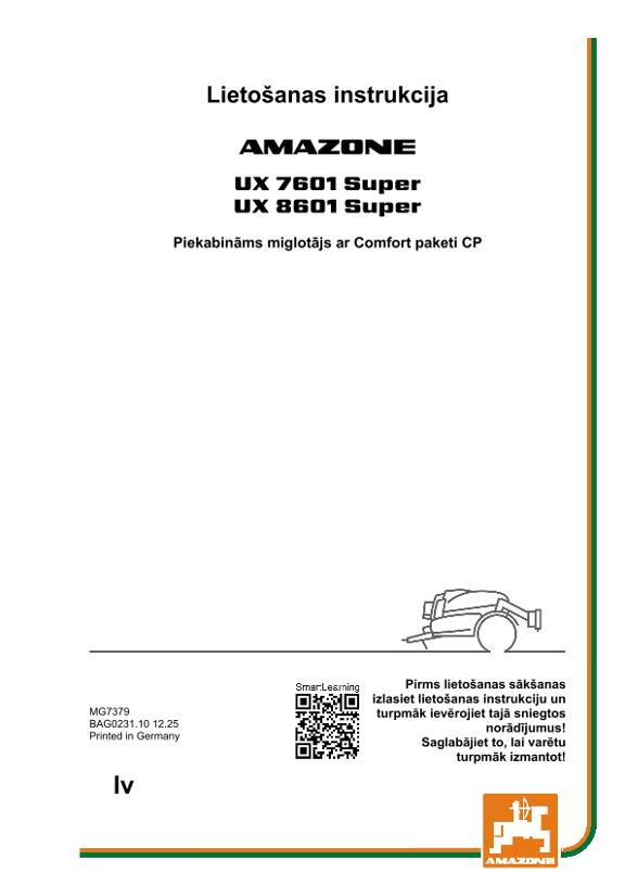 Lietošanas instrukcija UX 7601, 8601; mit Comfort-Paket ; UX1