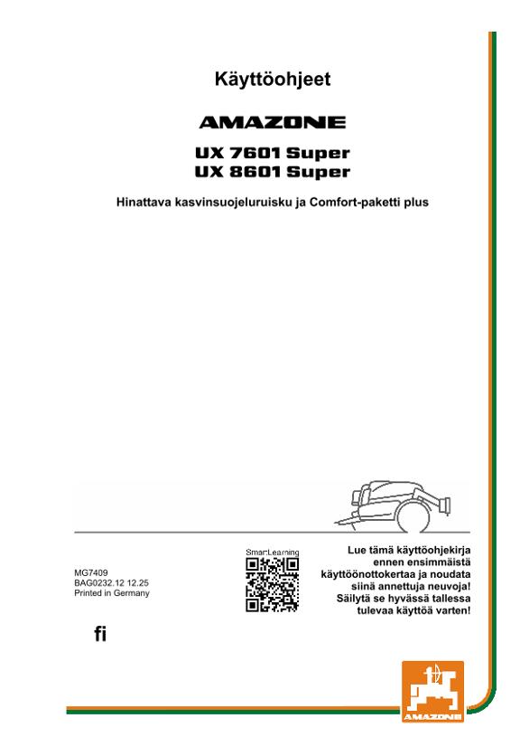 Käyttöohje UX 7601, 8601 ; mit Comfort-Paket plus ; UX1