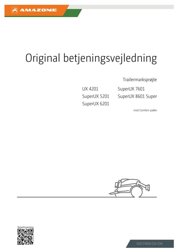 Brugsanvisning UX 4201, 5201, 6201, 7601, 8601; Super mit Comfort-Paket