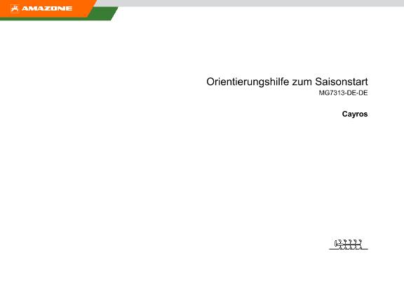 Orientierungshilfe zum Saisonstart Cayros