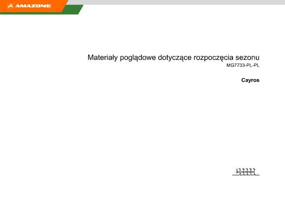 Materiały poglądowe dotyczące rozpoczęcia sezonu Cayros