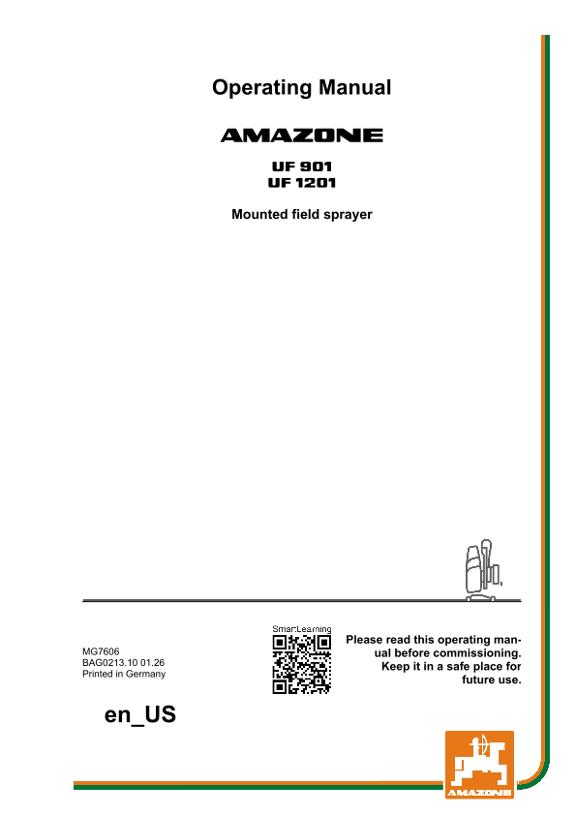 Operating manual UF 901, 1201; UF1