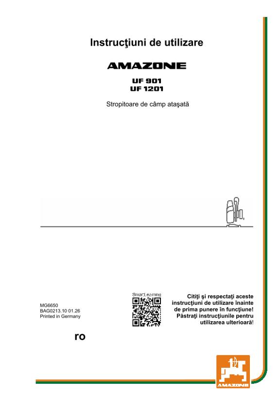 Instrucțiuni de utilizare UF 901, 1201; UF1