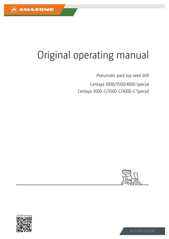 Operating manual Centaya 3000, 3500, 4000; Special
