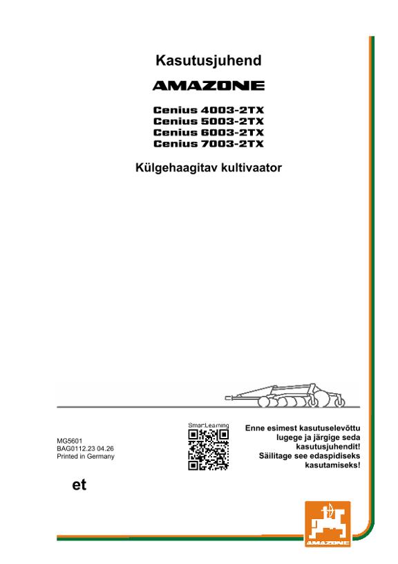 Kasutusjuhend Cenius 4003-2TX, 5003-2TX, 6003-2TX, 7003-2TX; CXS
