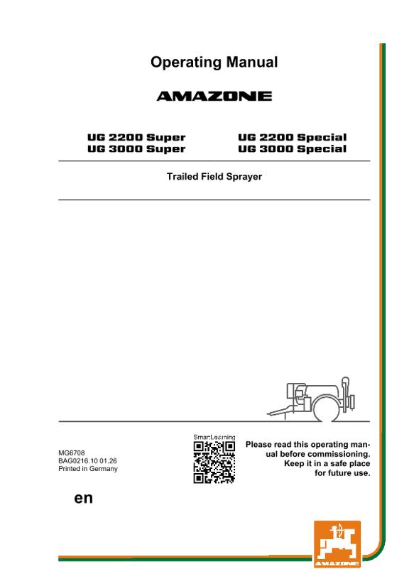 Operating manual UG 2200,3000; Super; Special; UG0
