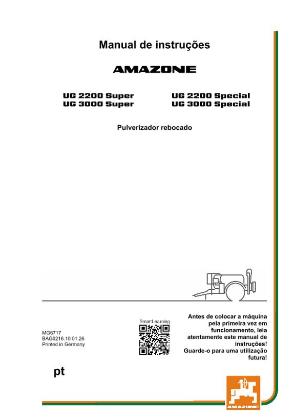 Manual de instruções UG 2200,3000; Super; Special; UG0