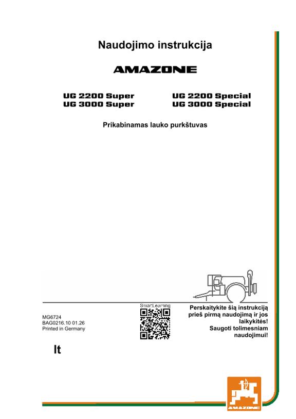 Naudojimo instrukcija UG 2200,3000; Super; Special; UG0