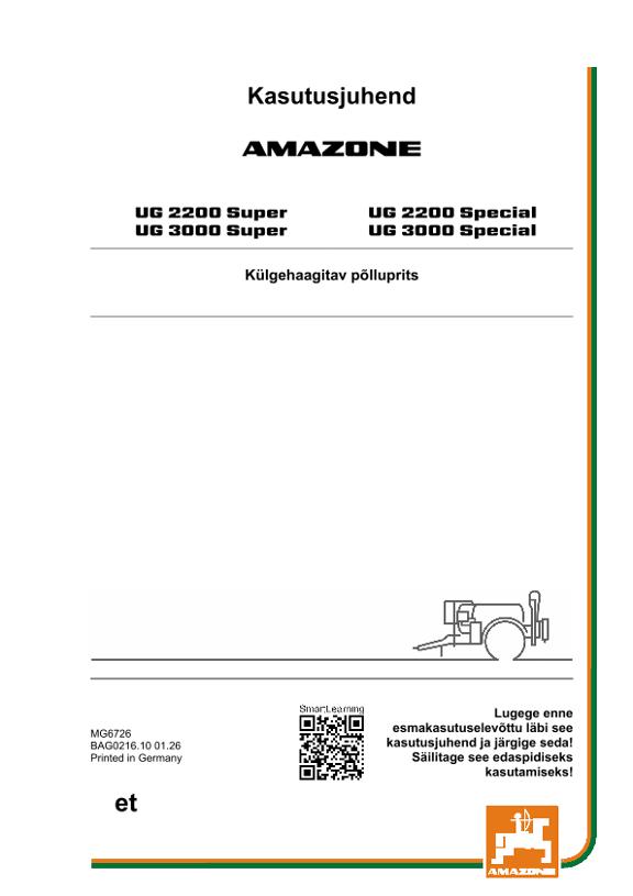 Kasutusjuhend UG 2200,3000; Super; Special; UG0