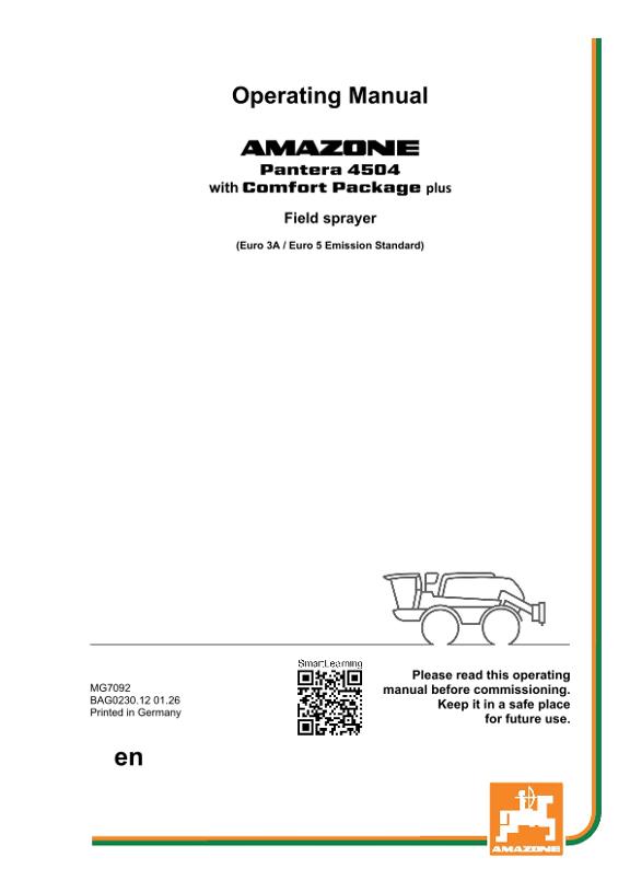Operating manual PANTERA 4504 CP PLUS