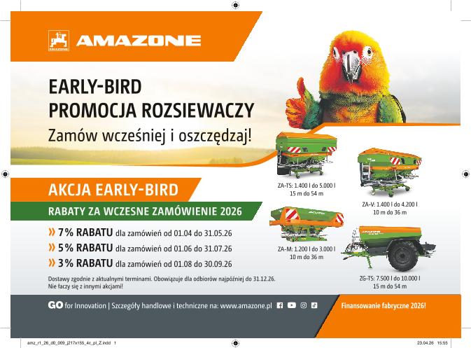 Anzeige Early-Bird-Aktion "EARLY-BIRD PROMOCJA ROZSIEWACZY", 217x155, 4c, de, Z