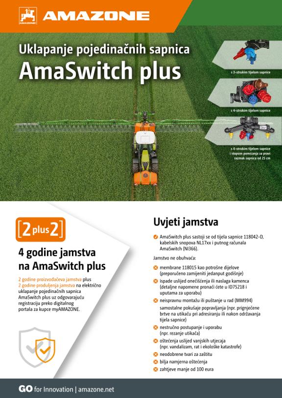 Uklapanje pojedinačnih sapnica AmaSwitch plus