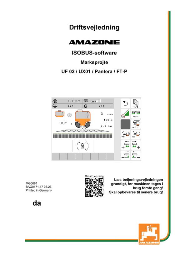 Brugsanvisning ISOBUS-Software UX1;UF2; PA4