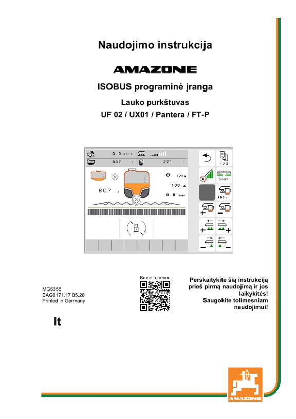 Naudojimo instrukcija ISOBUS-Software UX1;UF2; PA4