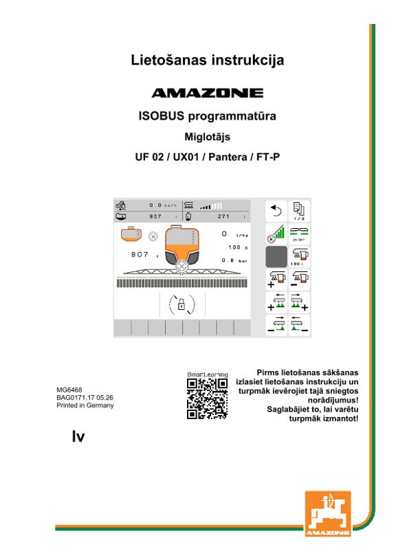 Lietošanas instrukcija ISOBUS-Software UX1;UF2; PA4