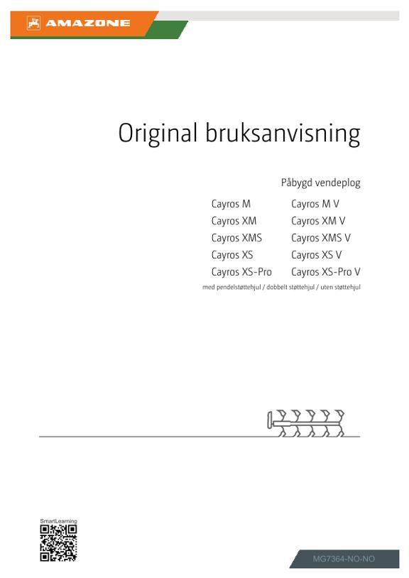 Bruksanvisning Cayros; Cayros V; mit Pendelrad, Doppelstützrad, ohne Stützrad; PVN