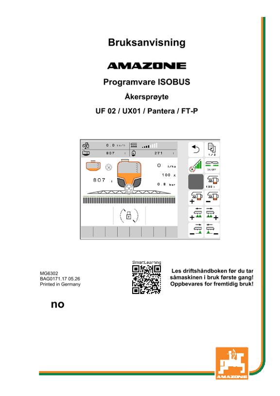 Bruksanvisning ISOBUS-Software UX1;UF2; PA4