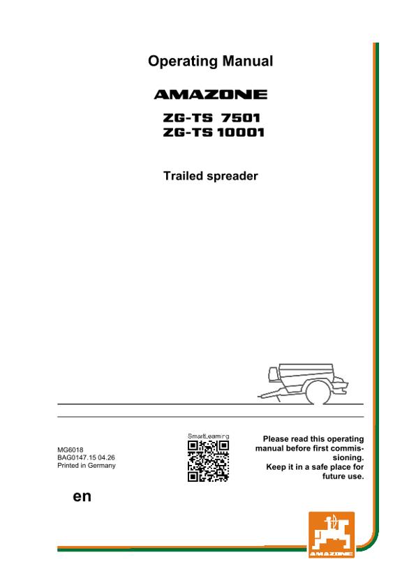 Operating manual ZG-TS 7501, 10001; ZG1