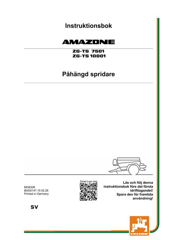 Bruksanvisning ZG-TS 7501, 10001; ZG1