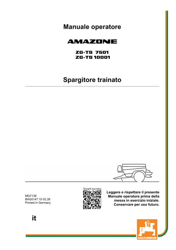 Istruzioni per l'uso ZG-TS 7501, 10001; ZG1